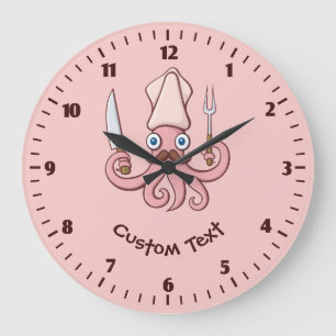 Reloj Redondo Grande Squid Chef Personalizado