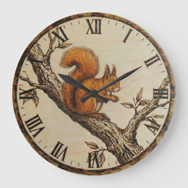 Reloj Redondo Grande  Squirrel Wall Clock (Anverso)