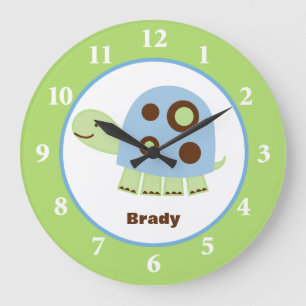 Reloj Redondo Grande Sr. Pond Turtle Personalizado Wall Clock