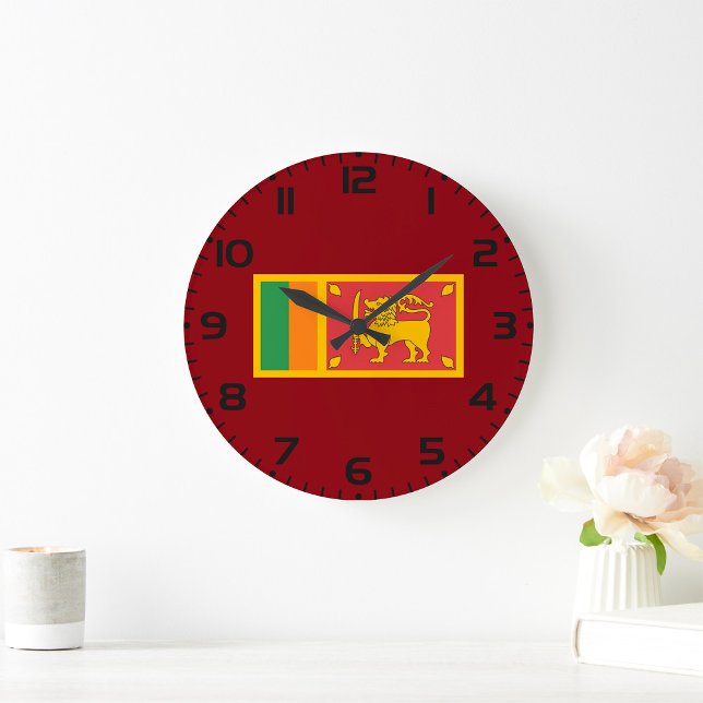 Reloj Redondo Grande Sri Lanka National Flag Lion Symbol (Subido por el creador)