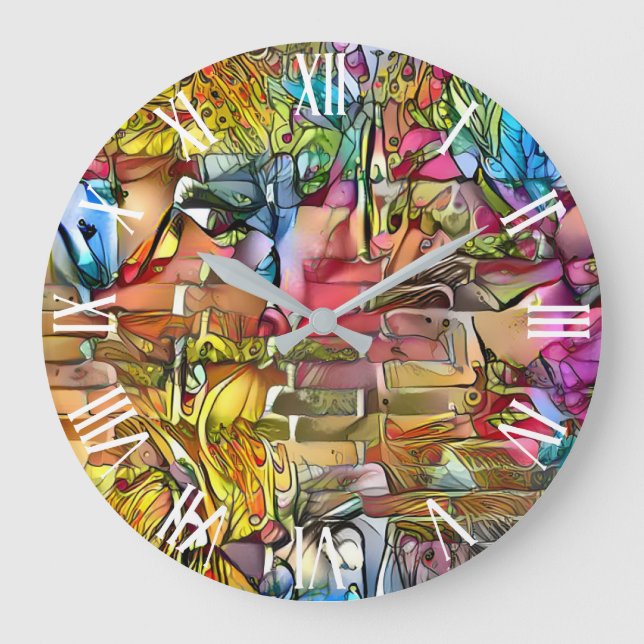 Reloj Redondo Grande Stained Glass Modern Art Collection (Anverso)