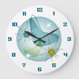 Reloj Redondo Grande Starburst Atomic Googie Wall Clock