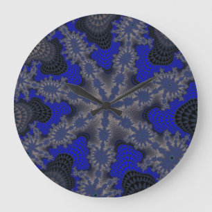 Reloj Redondo Grande Starburst azul y plateado