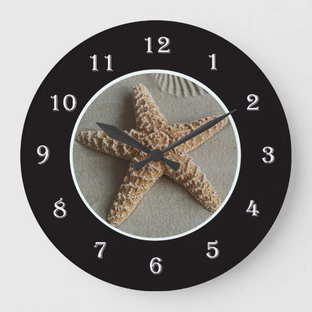 Reloj Redondo Grande Starfish at the Beach Wall Clock (Anverso)
