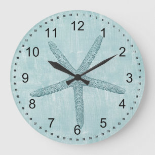 Reloj Redondo Grande Starfish azul