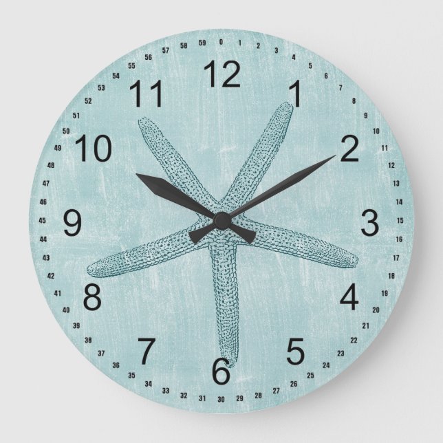 Reloj Redondo Grande Starfish azul (Anverso)