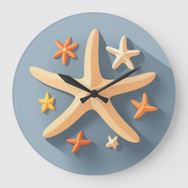 Reloj Redondo Grande Starfish y los pequeños (Anverso)