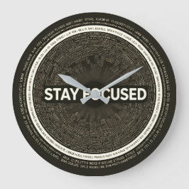 Reloj Redondo Grande Stay Focused Motivational Wall Clock – Inspiration