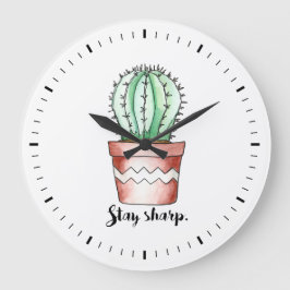 Reloj Redondo Grande Stay Sharp Cactus Wall Clock