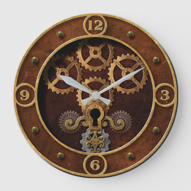Reloj Redondo Grande Steampunk (Anverso)