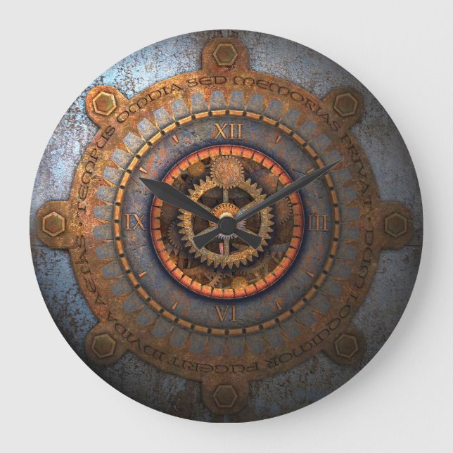 Reloj Redondo Grande Steampunk 15 (Anverso)