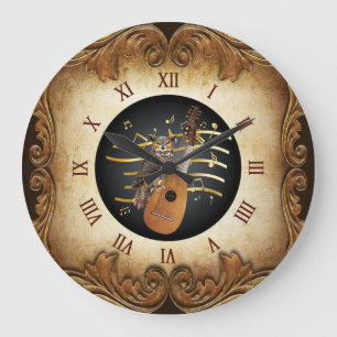 Reloj Redondo Grande Steampunk Angélique ~ Lechuza Grande ~  