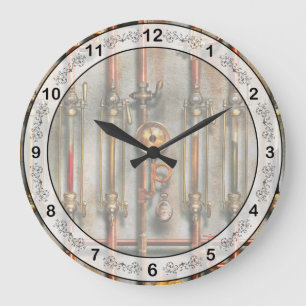 Reloj Redondo Grande Steampunk - El colector de lubricación