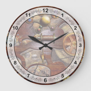 Reloj Redondo Grande Steampunk - Engranajes - Ingeniería inversa