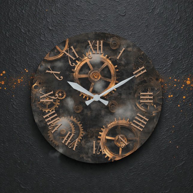 Reloj Redondo Grande Steampunk Gears Wall Clock (Subido por el creador)