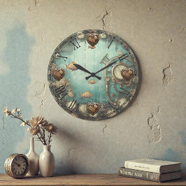 Reloj Redondo Grande Steampunk Under Water Wall Clock