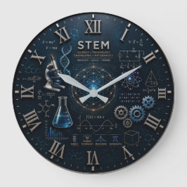 Reloj Redondo Grande STEM Science Technology Engineering Mathematics