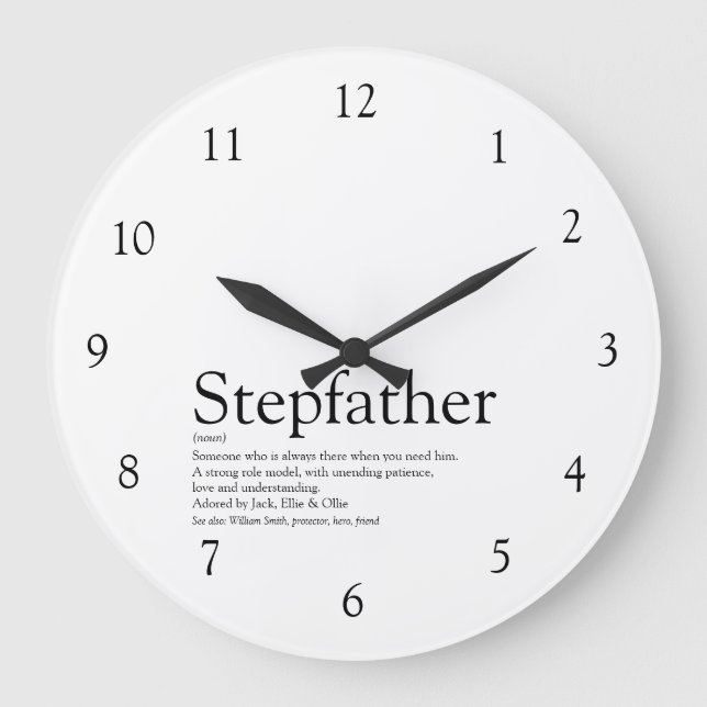 Reloj Redondo Grande Stepdad Cita Black and White (Anverso)