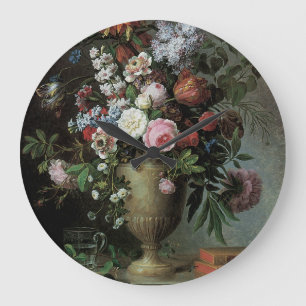 Reloj Redondo Grande Still Life of Flowers