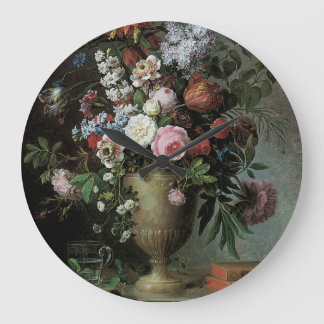 Reloj Redondo Grande Still Life of Flowers