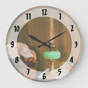 Reloj Redondo Grande Still Life With Hurricane Lamp