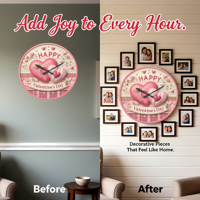 Reloj Redondo Grande Stitched Fabric Heart Valentine (Subido por el creador)