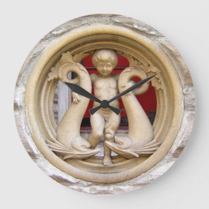 Reloj Redondo Grande Stone Citizens granite putto and dolphins