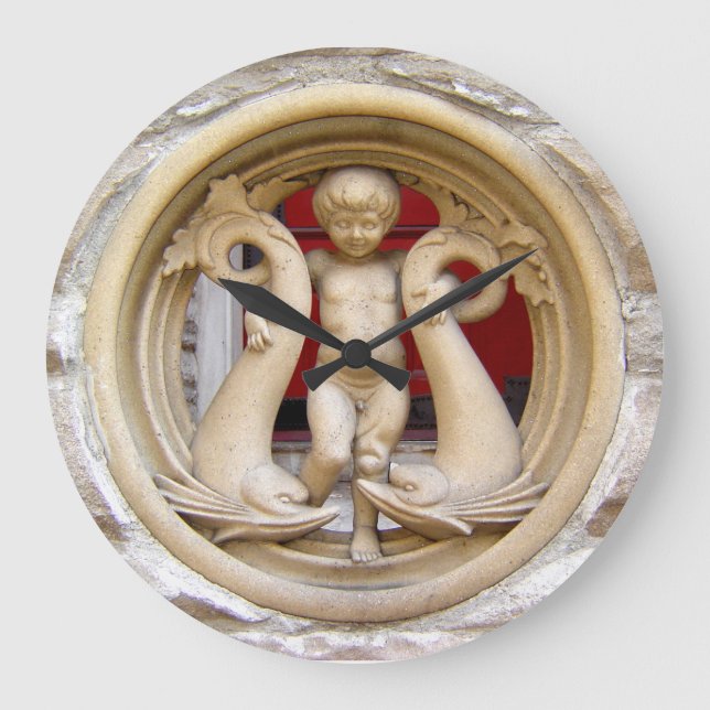 Reloj Redondo Grande Stone Citizens granite putto and dolphins (Anverso)
