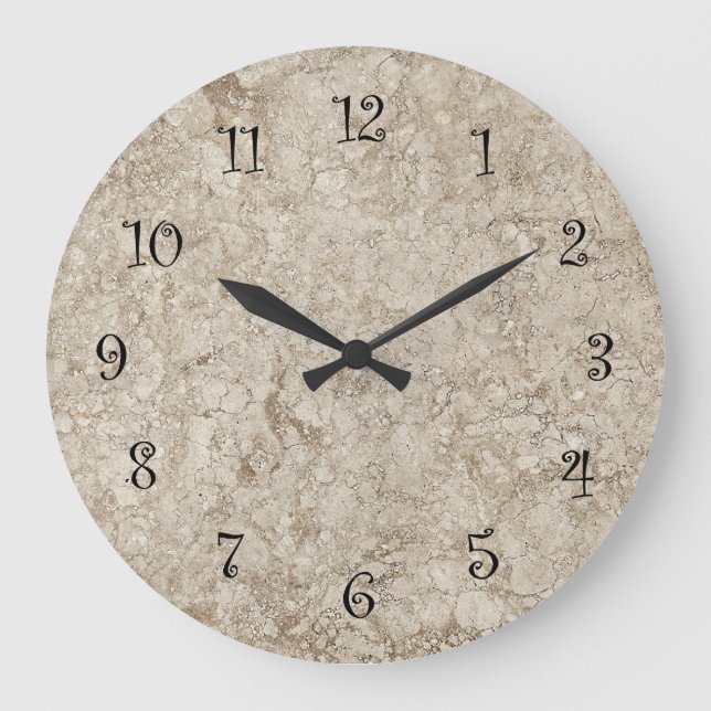 Reloj Redondo Grande Stone Look Kitchen Wall Clocks (Anverso)
