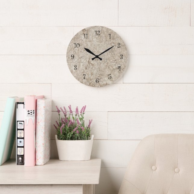 Reloj Redondo Grande Stone Look Kitchen Wall Clocks (Sala de lectura)