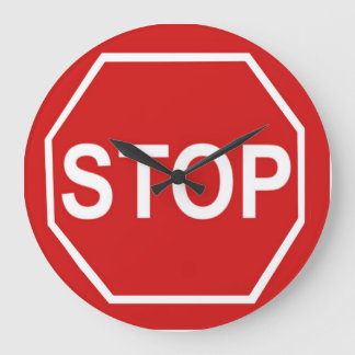 Reloj Redondo Grande Stop Sign