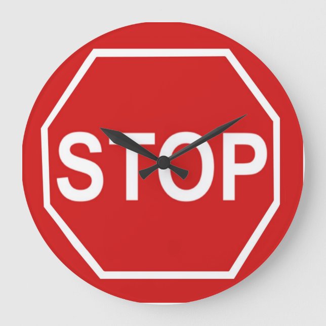 Reloj Redondo Grande Stop Sign (Anverso)