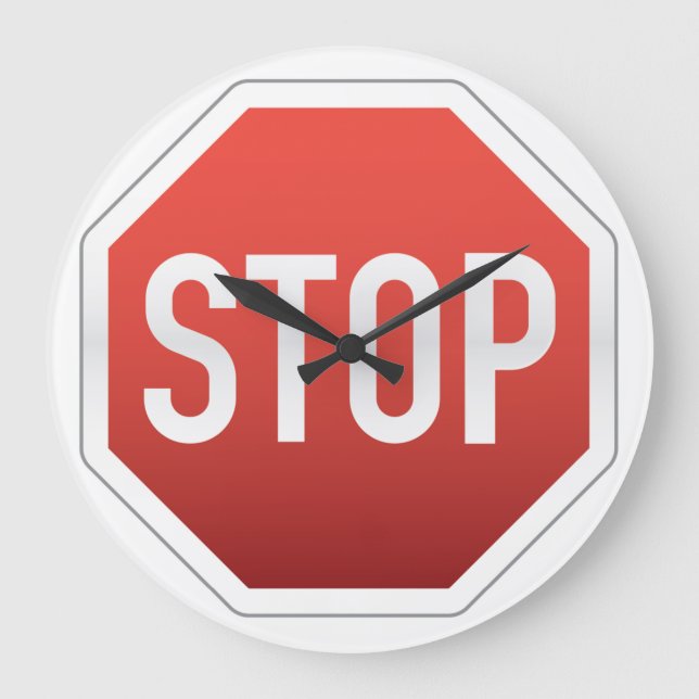 Reloj Redondo Grande STOP sign (Anverso)