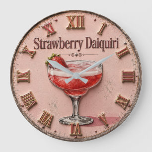 Reloj Redondo Grande Strawberry Daiquiri Frozen Cocktail Bar Decor