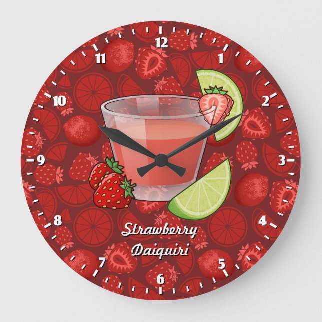 Reloj Redondo Grande Strawberry Daiquiri Large Clock (Anverso)