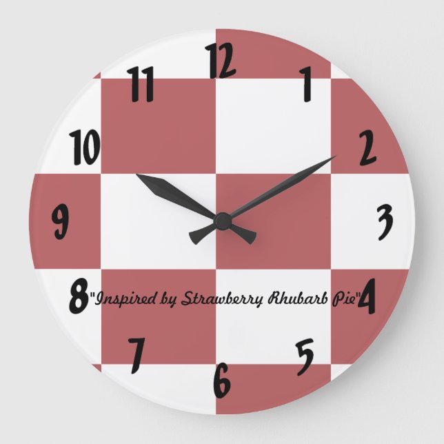 Reloj Redondo Grande Strawberry Rhubarb Pie (Anverso)