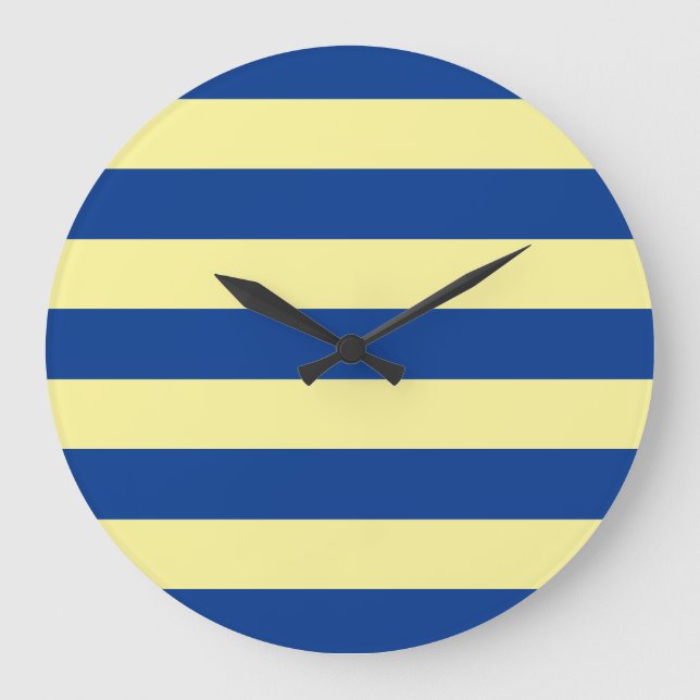 Reloj Redondo Grande STRIPES azul ajustable (Anverso)