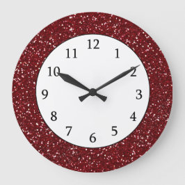 Reloj Redondo Grande Stylish Dark Red Glitter