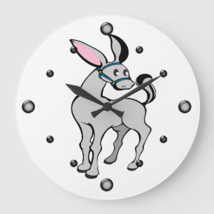 Reloj Redondo Grande Stylized Donkey Wall Clock
