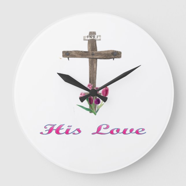 Reloj Redondo Grande Su amor Jesús (Anverso)