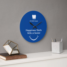 Reloj Redondo Grande Su logotipo | Dentista empresarial Minimalista mod