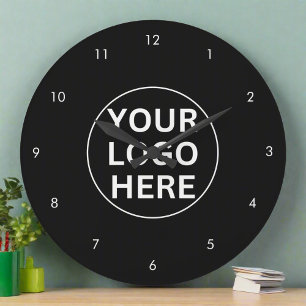 Reloj Redondo Grande Su logotipo l Business Professional en blanco y ne