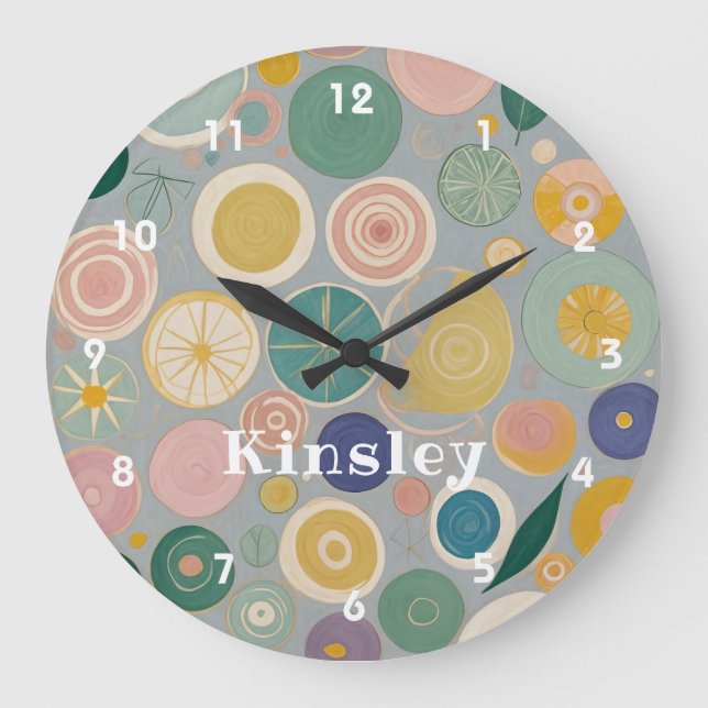 Reloj Redondo Grande Sueño Kaleidoscope personalizado (Anverso)