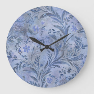 Reloj Redondo Grande Sueños azules ahumados pictóricos