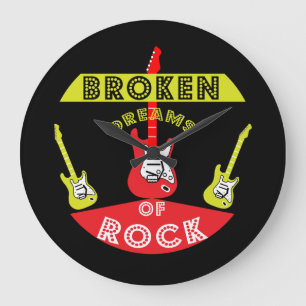 Reloj Redondo Grande Sueños de rock de guitarra eléctrica   Rock   Baño