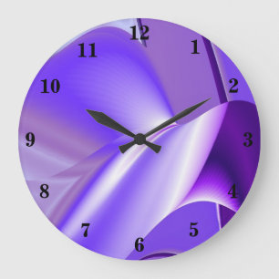 Reloj Redondo Grande Sueños del arcoiris de flores moradas