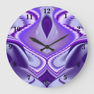 Reloj Redondo Grande Sueños del arcoiris de flores moradas
