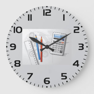 Reloj Redondo Grande Suministros de oficina de dibujo técnico