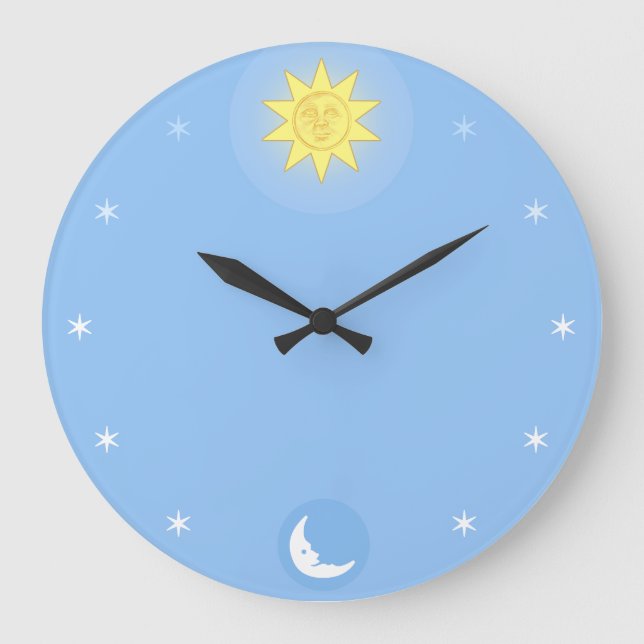 Reloj Redondo Grande Sun Moon Stars clock (Anverso)
