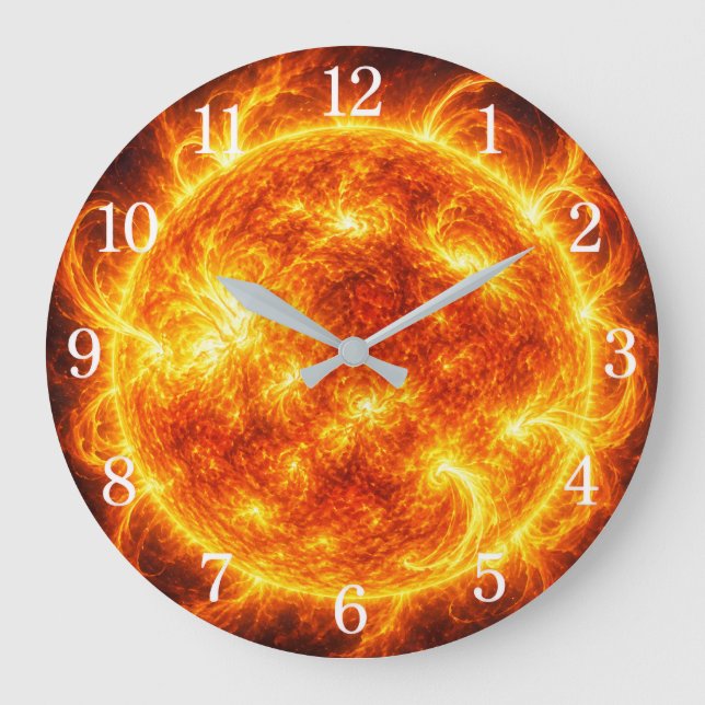 Reloj Redondo Grande Sun Wall Clock — Space-Inspired Design (Anverso)